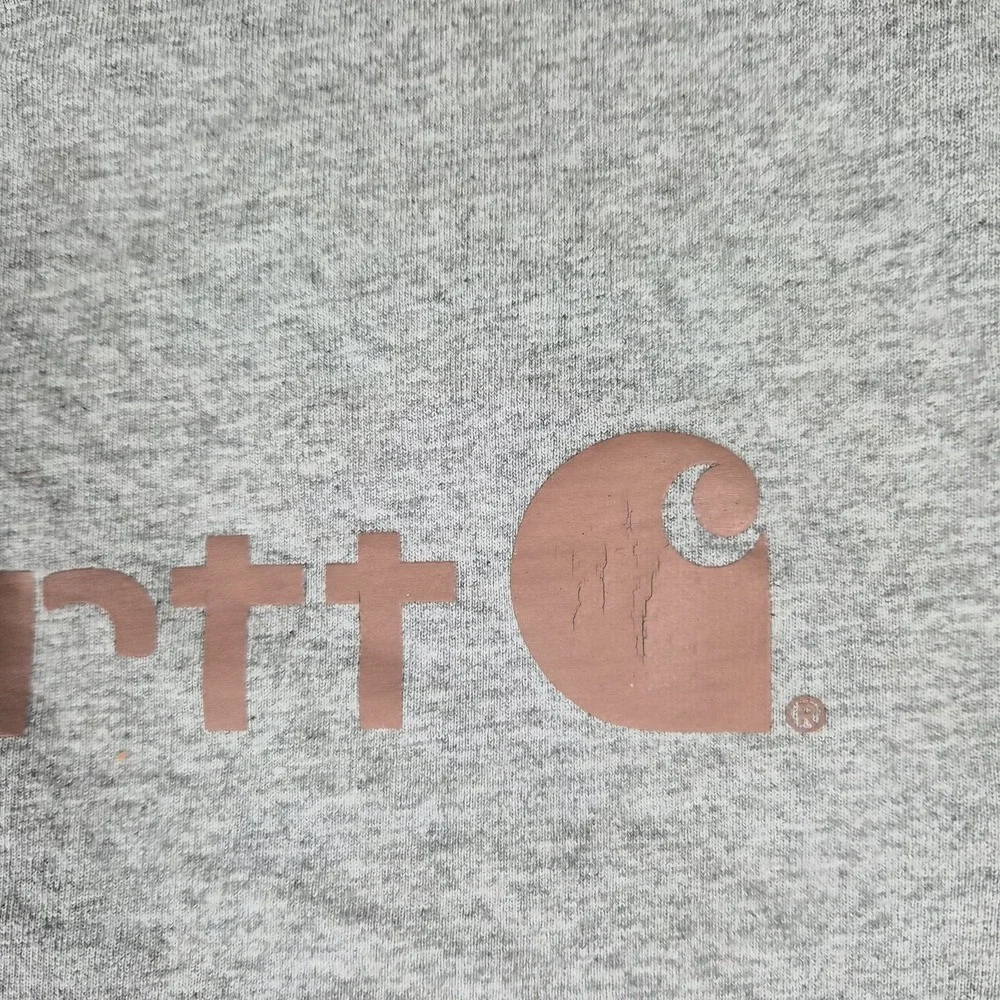 Carhartt Youth XL 16/18 Gray Logo Graphic T Shirt Original‎ Fit Short Sleeve